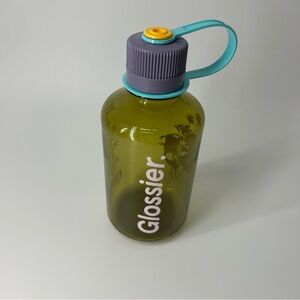 Glossier Limited Edition Nalgene Water Bottle with Purple Cap 16 oz